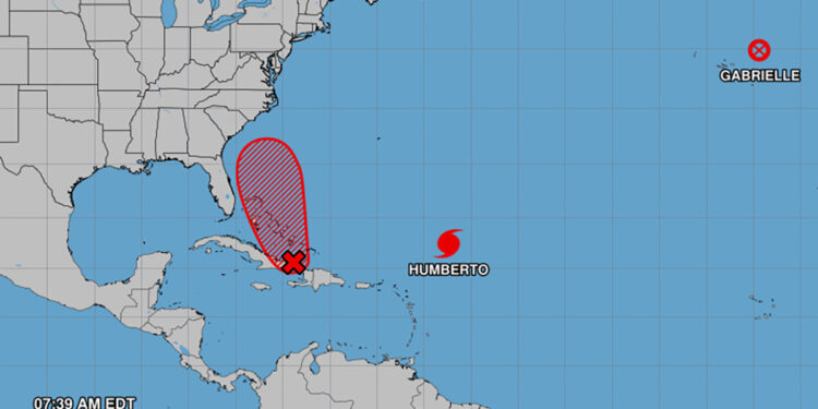 AL94 is expected to become a tropical depression near the Bahamas in 1-2 days; interests there should monitor it. Heavy rain is likely in parts of the Virgin Islands, Puerto Rico, Dominican Republic, Haiti, Turks and Caicos, and southeastern Bahamas over the next day or two.