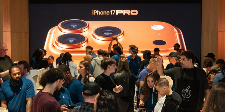 A Wall Street firm downgraded Apple's stock over fading iPhone 17 demand and worries buyers may wait for next year's foldable model. (Apple)