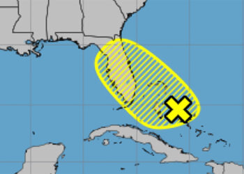 The low-pressure area was expected to move across our area through the weekend, bringing rain and winds of 20 mph, with gusts as high as 30 mph. (NOAA)
