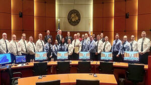 Indian River County officials honored six firefighters and a three-member crew Tuesday with annual service excellence awards, recognizing their roles in a century-old department.