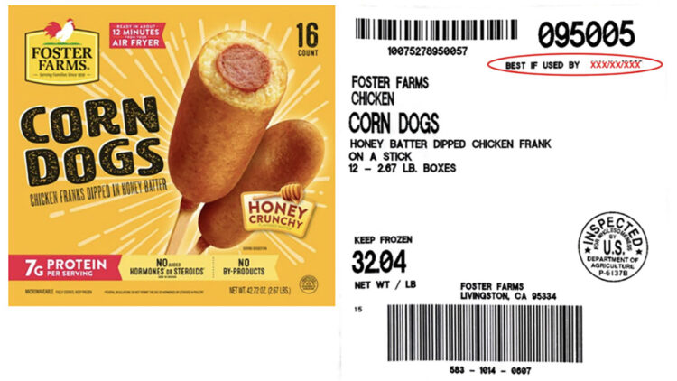 Foster Poultry Farms voluntarily recalled nearly 4 million pounds of frozen chicken corn dogs after complaints of wood contamination, federal officials said.