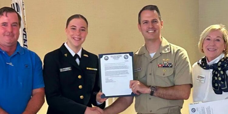 ndian River Chapter of the Military Officers Association of America (MOAA), has recognized Cadet Chief Petty Officer (C/CPO) Meredith Rosenkrans as Cadet of the Month for October 2025.