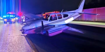 A motorist was injured after small plane crash lands on I-95 in Brevard County (Florida Highway Patrol)