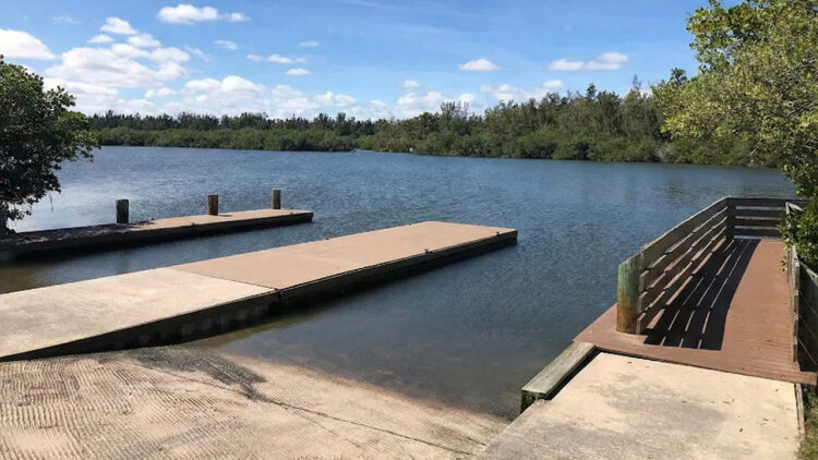 Boat ramp at Round Island Riverside Park in Vero Beach