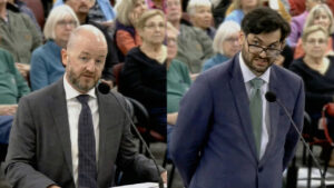 Attorneys argue points regarding the Ameron RV and Boat Storage Plan during a Sebastian City Council meeting