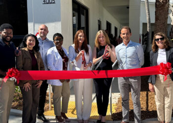 The Beachside Rehab staff consists of (from left): Rasheed Farquharson- operations manager, Lina Ospina - housekeeping manager, Michael Hollis-admissions director, Cynthia Anann-director of nursing, Kalie May-chief clinical officer, AnneMarie Sincavage-chief financial officer, David Sincavage-chief operating officer and Jessica Stewart-human resources manager