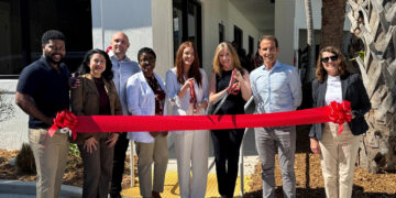 The Beachside Rehab staff consists of (from left): Rasheed Farquharson- operations manager, Lina Ospina - housekeeping manager, Michael Hollis-admissions director, Cynthia Anann-director of nursing, Kalie May-chief clinical officer, AnneMarie Sincavage-chief financial officer, David Sincavage-chief operating officer and Jessica Stewart-human resources manager
