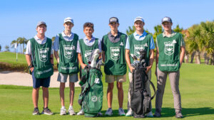 Local students being a part of the inaugural youth caddie program (Credit: Vasilena Siedman)