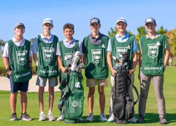 Local students being a part of the inaugural youth caddie program (Credit: Vasilena Siedman)