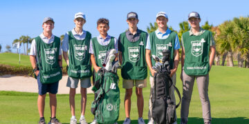 Local students being a part of the inaugural youth caddie program (Credit: Vasilena Siedman)