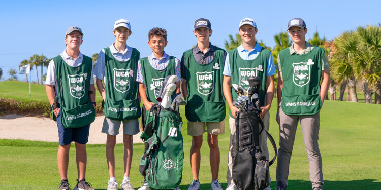 Local students being a part of the inaugural youth caddie program (Credit: Vasilena Siedman)