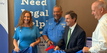 Meredith Egan, Major Fred Jones, Clerk of the Court Ryan Butler, and Commissioner Deryl Loar