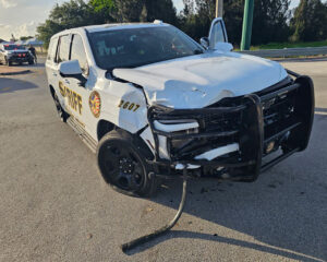 Deputy D. Hoffman's vehicle in crash (Indian River County Sheriff's Office