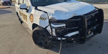 Deputy D. Hoffman's vehicle in crash (Indian River County Sheriff's Office