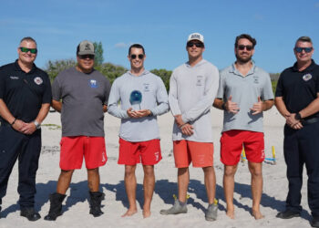 Pictured (left to right) Chief Sean Gibbons, Anthony Hernandez, Shayne Roycroft, Travis Matschner, Shaun Dibble, Chief Dave Rattray