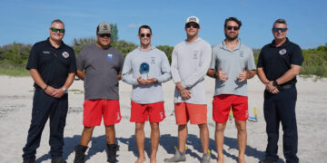 Pictured (left to right) Chief Sean Gibbons, Anthony Hernandez, Shayne Roycroft, Travis Matschner, Shaun Dibble, Chief Dave Rattray