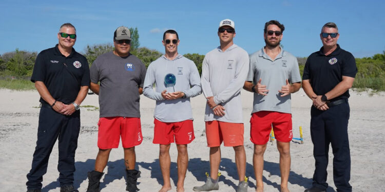 Pictured (left to right) Chief Sean Gibbons, Anthony Hernandez, Shayne Roycroft, Travis Matschner, Shaun Dibble, Chief Dave Rattray