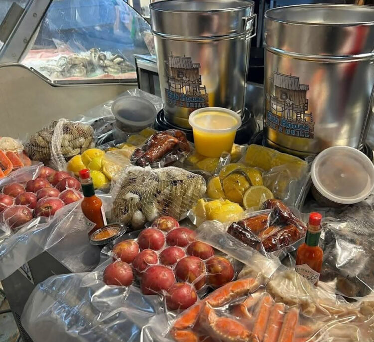 Steam Seafood Boil Buckets at The Old Fish House in Grant