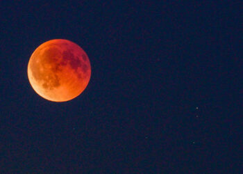 The eclipse is sometimes called a near-total or “blood moon” event