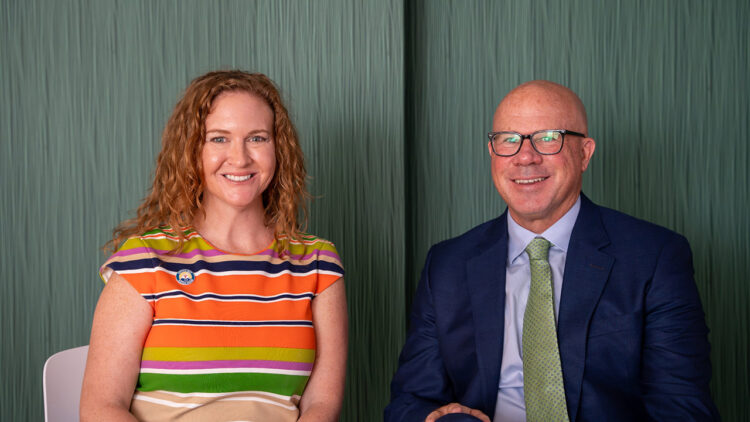 Left to Right, Meredith Egan (CEO, United Way of Indian River County) and Jeff Pickering (President and CEO, Indian River Community Foundation)